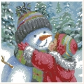 Набор для вышивания нитками DIMENSIONS  "Поцелуй для снеговика"
